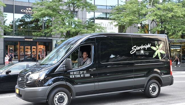 Starbright Floral Design delivery driver